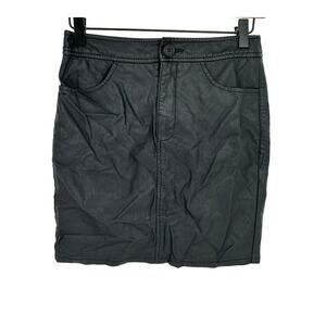 Fifteen Twenty Faux Leather Mini Pencil Skirt Black Gothcore Party Sexy Size 2